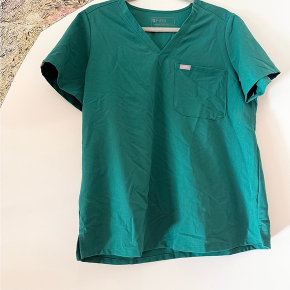 FIGS Catarina One-Pocket Scrub Top Hunter Green Large - Picture 3 of 5